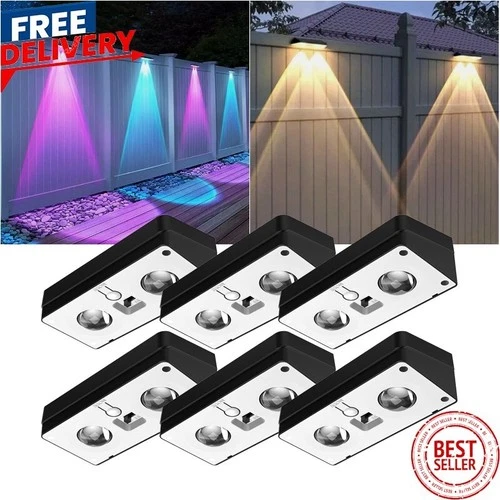 LED Solar Power Fence Lights Deck Door Wall Stair Step Outdoor Garden Decor Lamp