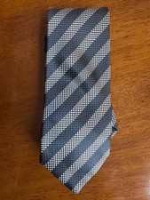 stefano ricci silk tie blackish navy striped circles made in Italy 100 silk