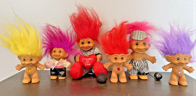 Lot 6 Russ Ace Novelty Troll Dolls Valentines Day Prisoner of Love Guilty Loving