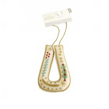 Embroidered Fabric Monogram Letter U Christmas Ornament Target Wondershop New