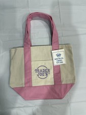 Trader Joe  s 2026 Mini Canvas Pastel Reusable Tote Bag Pink - BRAND NEW  US