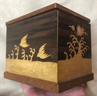 WOODEN CIGARETTE Dispenser BOX faux inlay MADE IN JAPAN