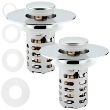 2PCS Sink Stopper Bathroom Drain with Pop Up Design, Fast Drainage,Universal ...
