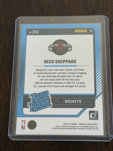 2024-25 Donruss Basketball Silver Choice Reed Sheppard Rated Rookie Card - Picture 6 of 6