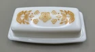 Vintage Pyrex Butterfly Daisy Gold Covered Butter Dish Yellow GUC