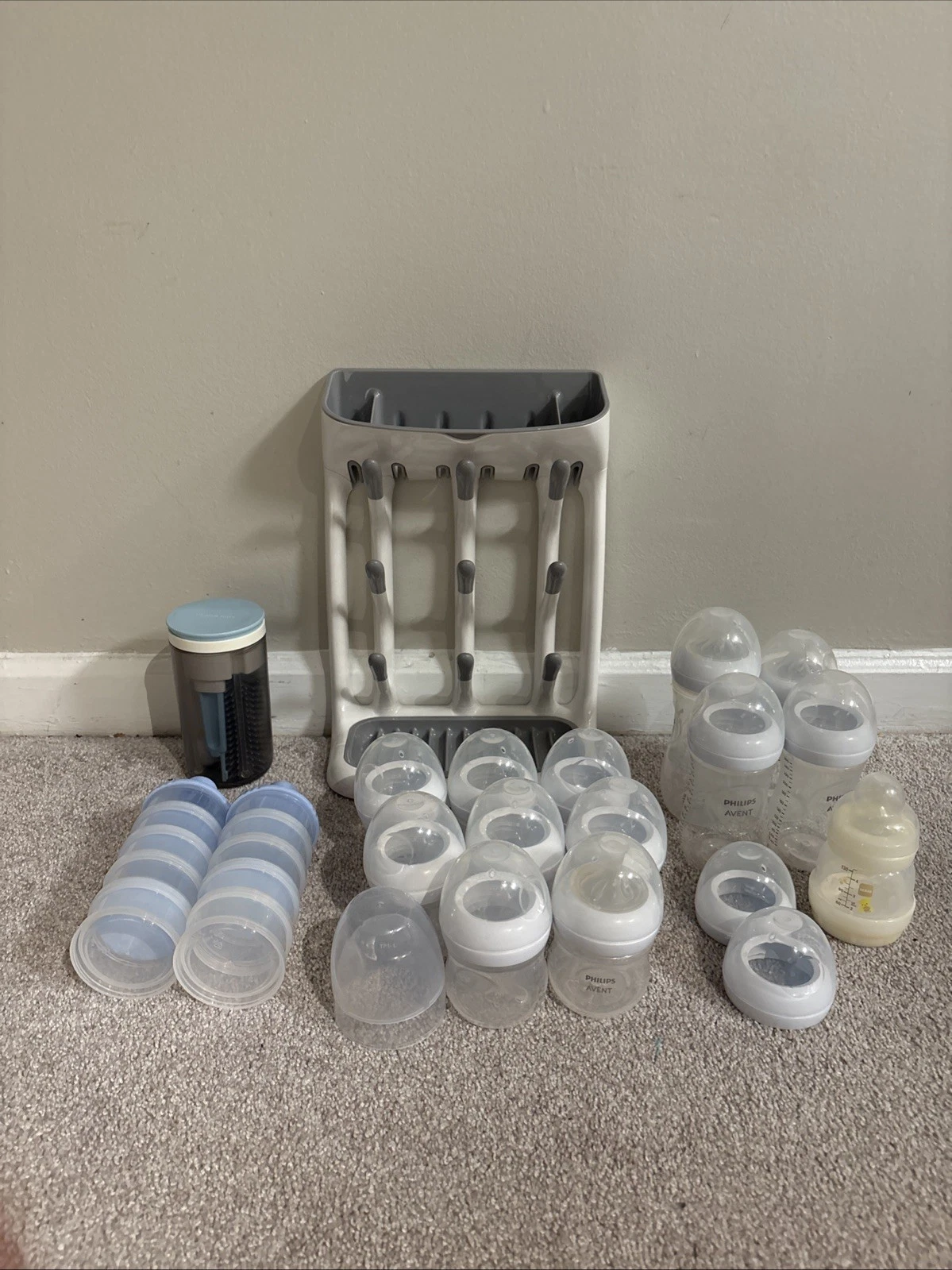 Philips Avent Bottle Lot, Oxotot Drying Rack, Formula Storage, Travel Cleaner