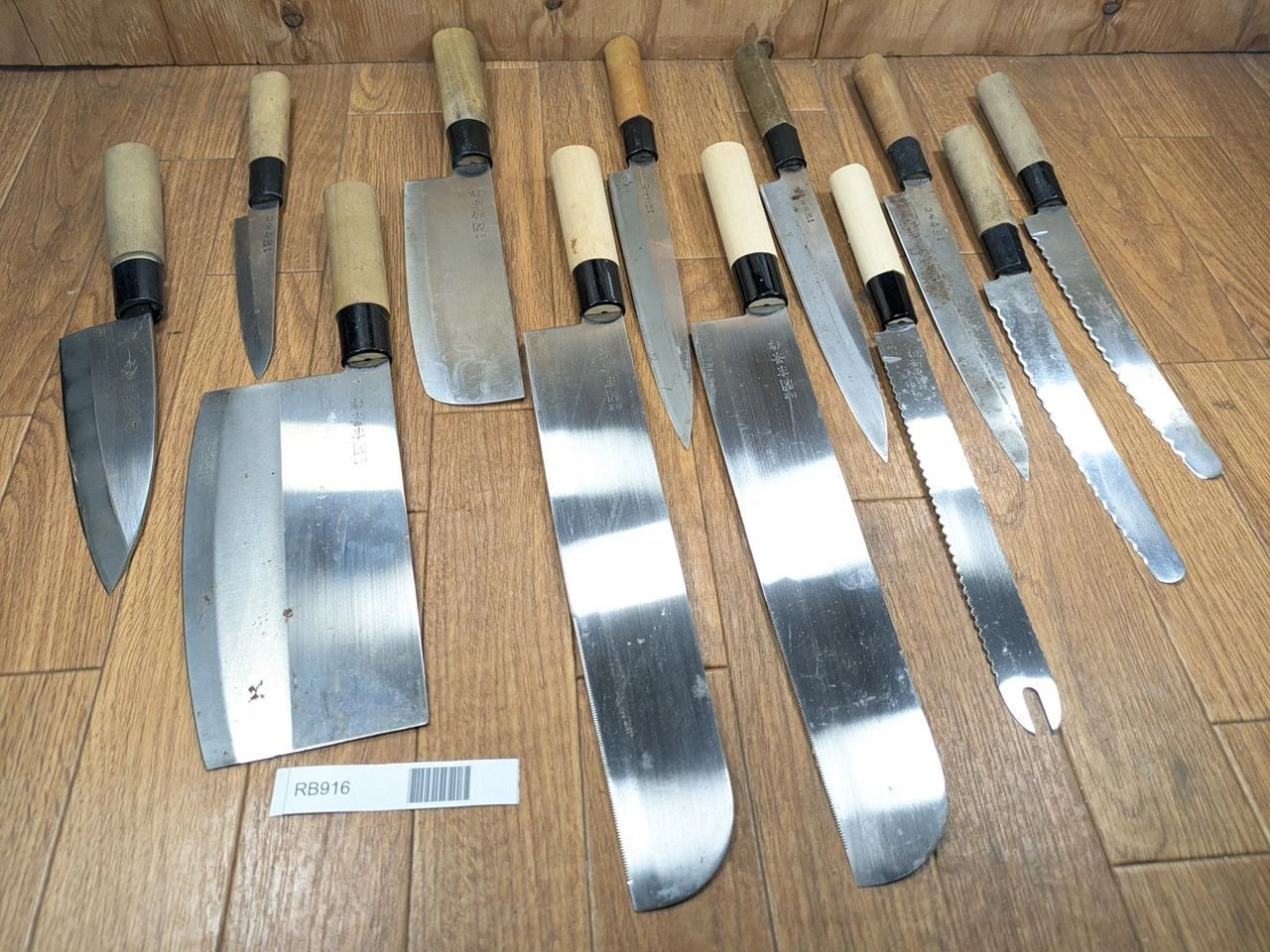 Damaged Lot of Japanese Chef's Kitchen Knives hocho set from Japan RB916