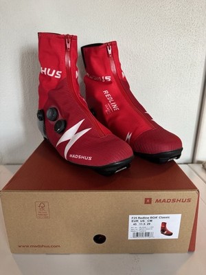 Madshus Redline BOA Classic Nordic Ski Boots Men Red Size EU 45 /US 11.5/ NNN