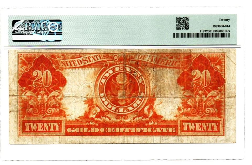 Fr. 1187 1922 Gold Certificate PMG Very Fine 20 - Image 2 of 2