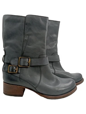 Clarks Bottes Femme Gris Cuir Talon Bloc Boucle (EU 40) - Photo 1/2