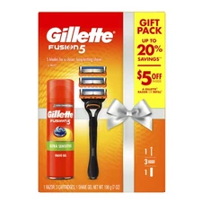 Gillette Fusion5 Gift Set - (1) Razor Handle , (3) Cartridges, & (1) Shave Gel