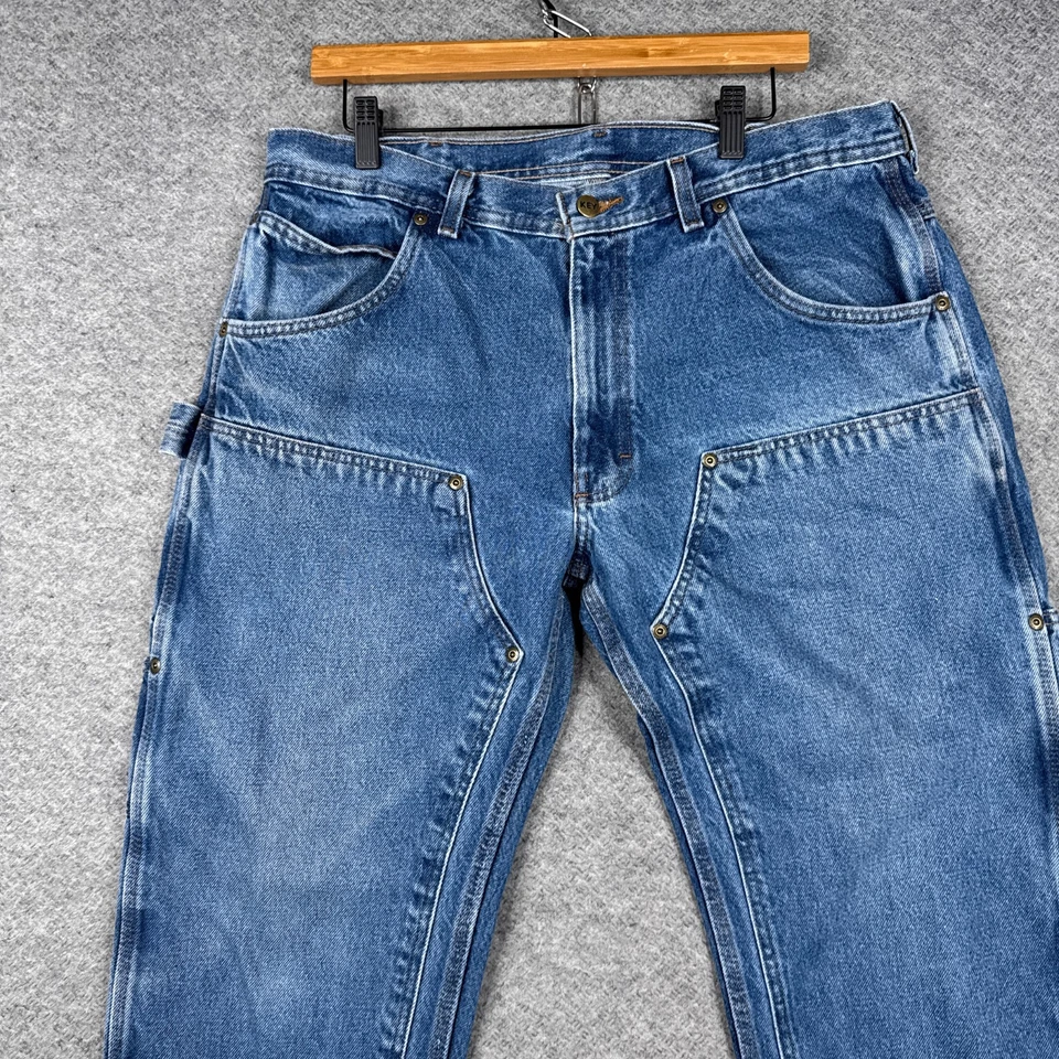 Key Jeans Mens 36x32 (Fits 34x30) Blue Denim Double Knee Logger Carpenter - Image 2 of 4