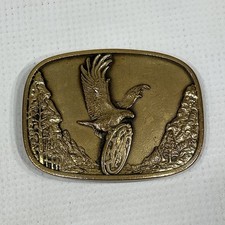 Vintage 1982 Smith Wesson American Traditions Eagle Brass Belt Buckle