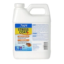 API STRESS COAT Pond Water Conditioner 32 Ounce Removes Chemicals Promotes He...