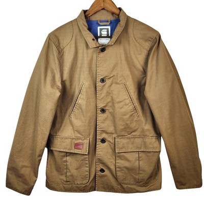 G-Star RAW Norris Blazer Jacket Youth XXL Brown Stand Collar EUC