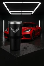 CHEVROLET CORVETTE  LOGO , 30 OZ ENGRAVED TUMBLER PERSONALIZE AVAILABLE FREE