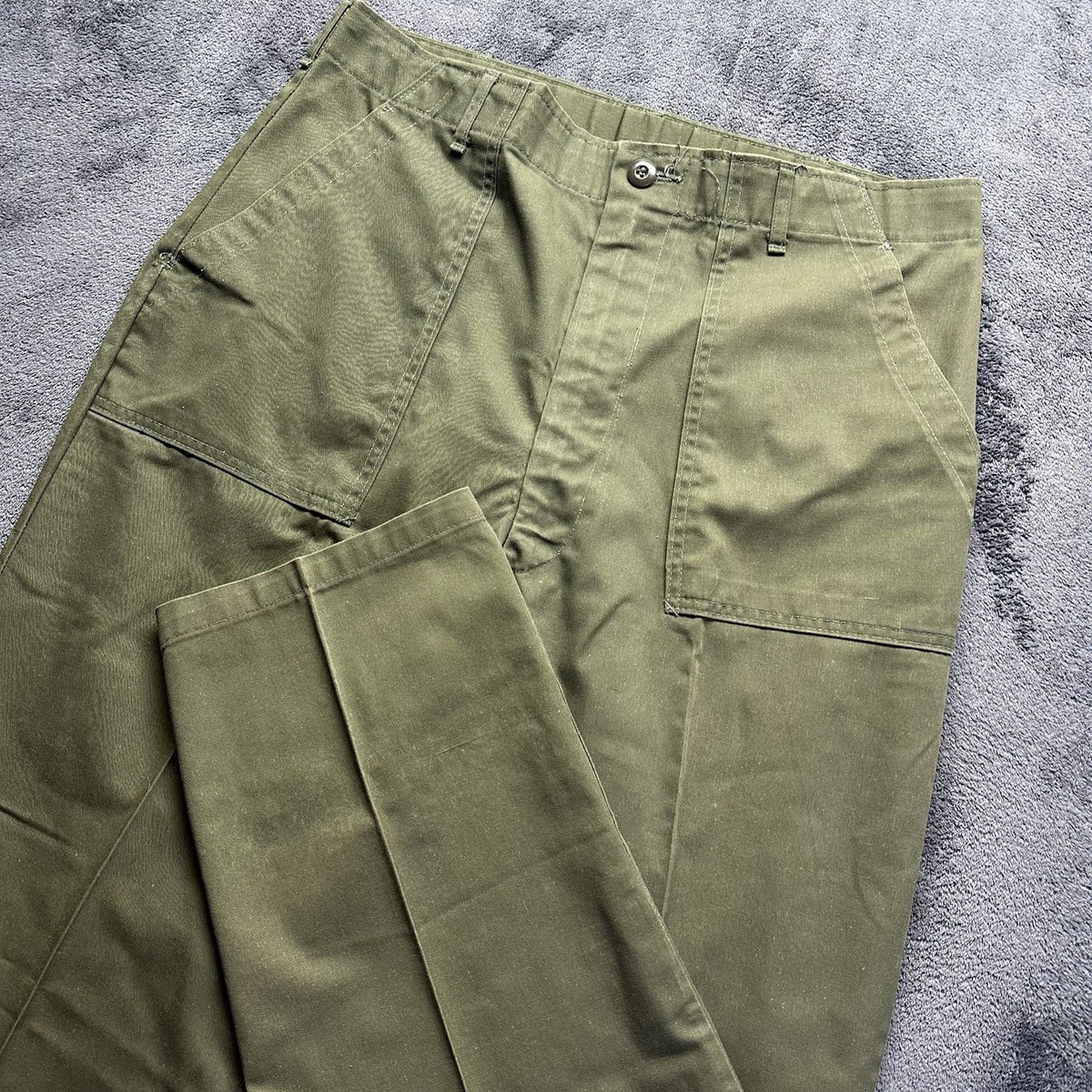 Vintage Military Pants OG 107 Baker Mens 38x33 (36x32.5) Green 70s 