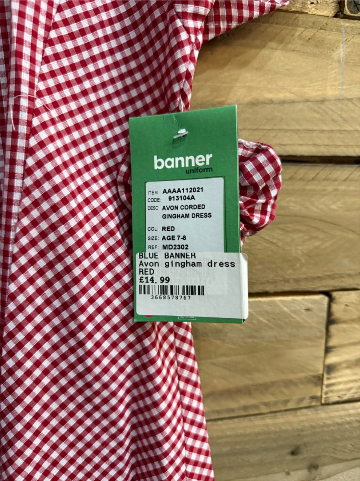 Red Girls Banner Gingham School Summer Dress image 6