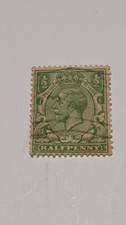 Great Britain Half Penny Stamp - King George V Green KGV Early Issue (Used) X43