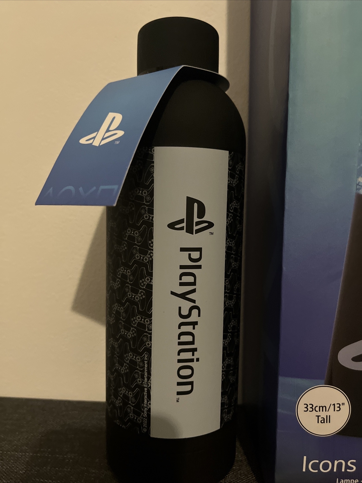 Official PlayStation Icon Flow Lava Lamp Light Up & Metal Water bottle