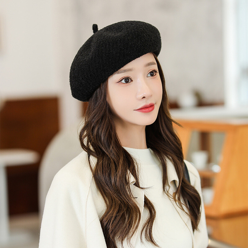 9558 Funny Costume Hat Women Teens Wool Beret Very Individual Beanie AIYUE Women Men French Beret Wool Warm Beanie Hat Solid  main image 2