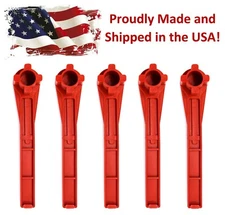 5 Pack Red 4-IN-1 Bung Drum Wrench 55-30-15 Gallon Water Barrel Nut Cap Plug
