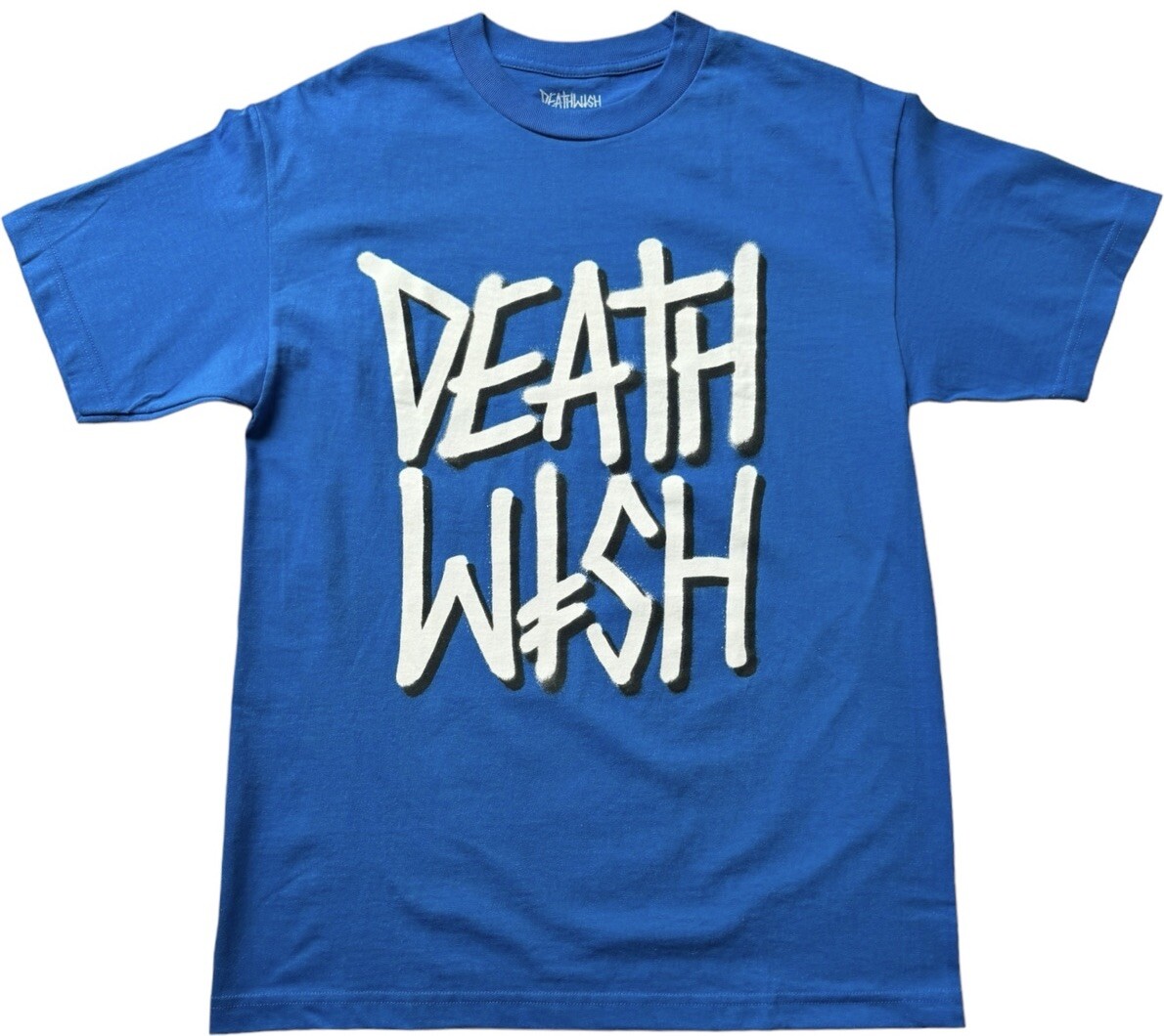 Death Wish Skateboards Shirt Mens Medium Blue Graphic Casual