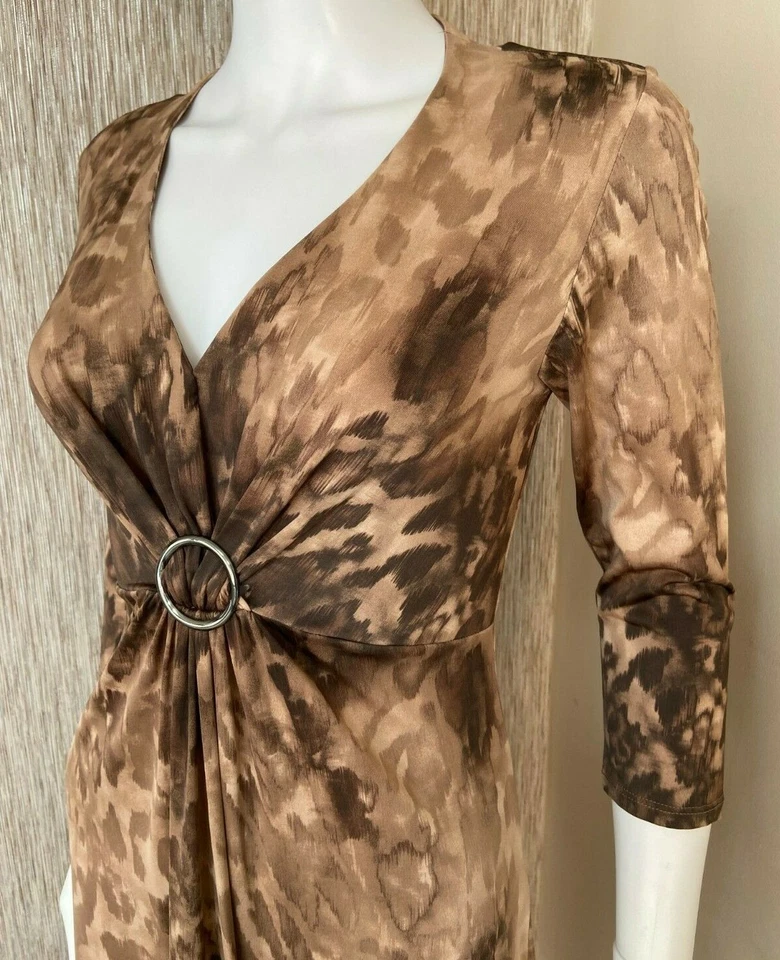 Linea House Of Fraser Tierdruck Kleid Stretch Jersey Größe UK 10 - Bild 2 von 4