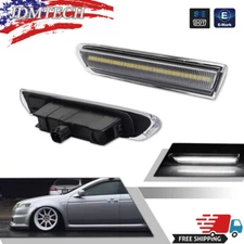 Driver + Passenger Side Marker Lights Clear Lens White LED For 2004-08 Acura TL