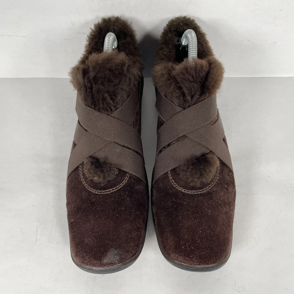 Zapatillas Stuart Weitzman para mujer talla 6M marrón gamuza piel sintética forradas zapatos sin cordones Foto 4 de 4