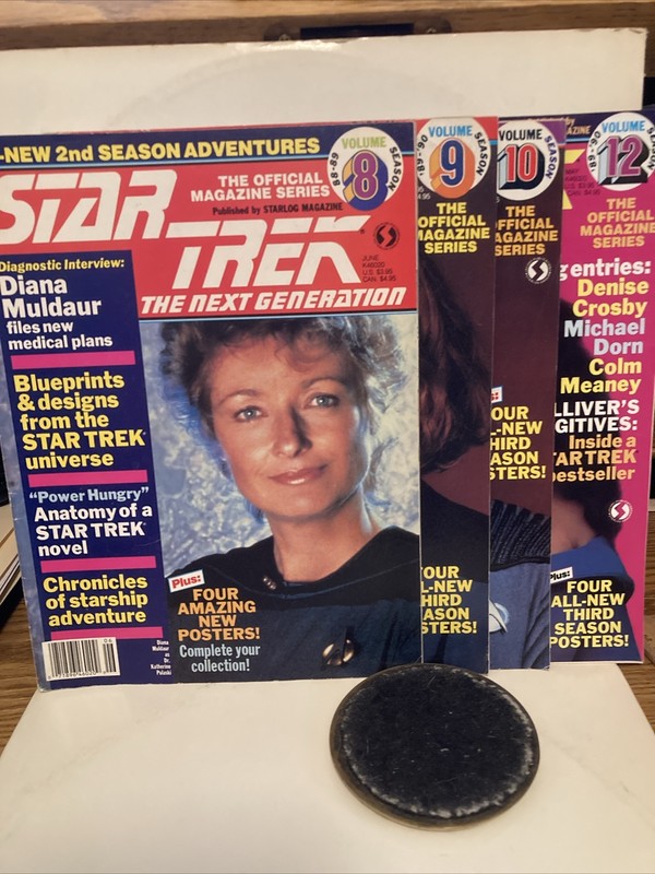 Star Trek Next Generation Magazine Lot #8, 9, 10 & 12.  88-89 Season.