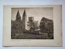 Vintage Antique Print 1906 Southwell Cathedral From The South West