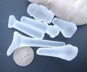 Sea Glass, Collection of Unique Shaped Small Clear