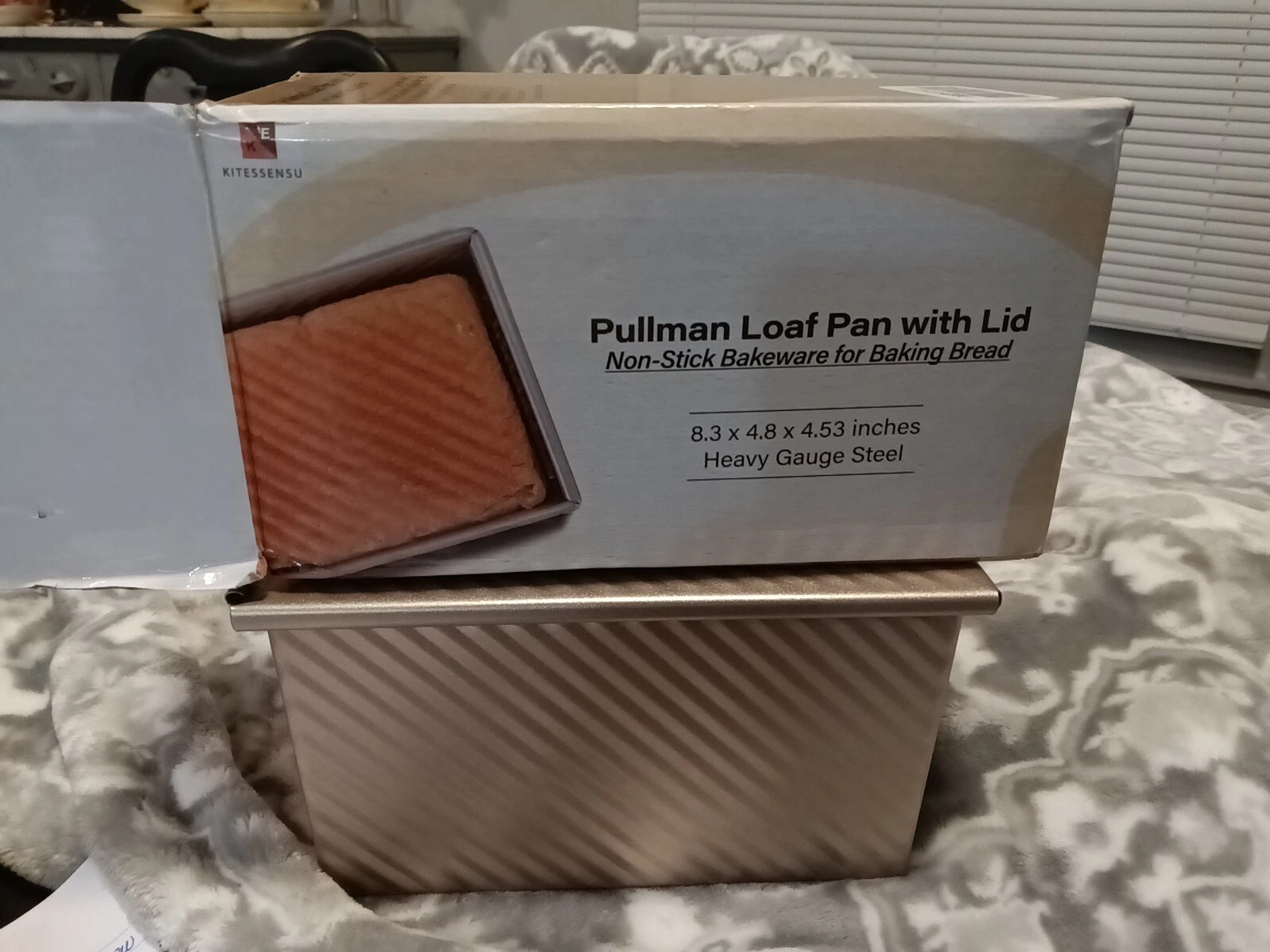 Pullman Loaf Pan W Cover Bread Toast Mold Corrugated Loaf Pan W Lid Dough New