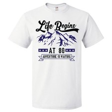 80th Birthday Gift For 80 Year Old Life Begins T Shirt