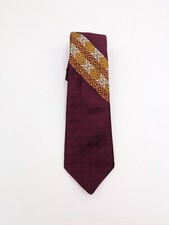 Wemlon by Wembley Vintage Mid Century Mens Neck Tie Maroon Gold