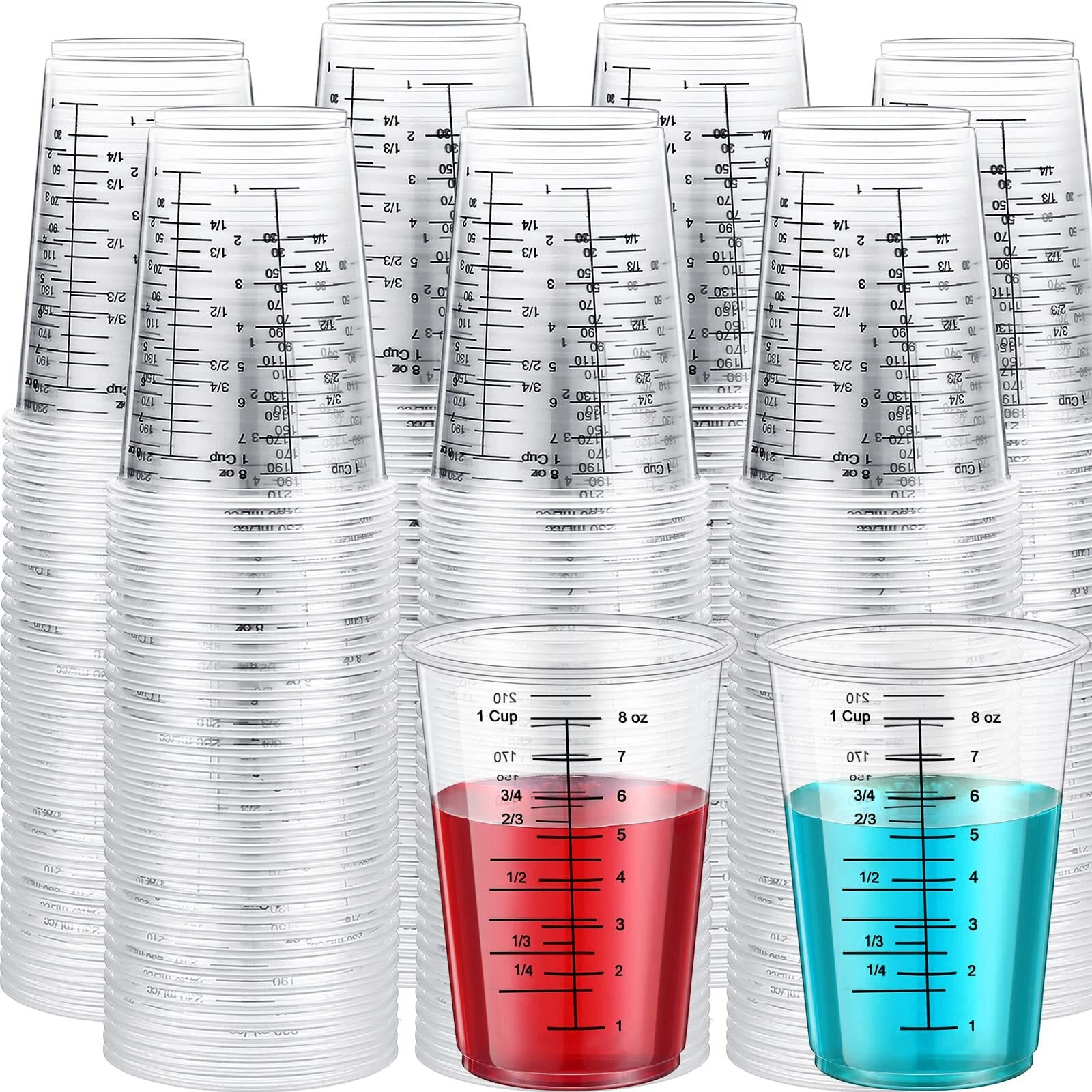 100 Pcs 8oz Clear Plastic Measuring Cups Disposable Mixing Cups for Epoxy Resin
Opens in a new windo