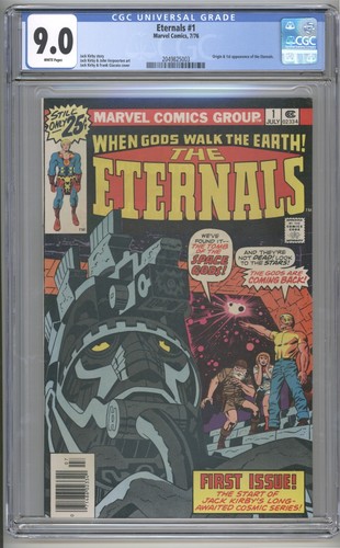 Eternals #1~CGC 9.0~Origin & 1st Eternals~Marvel~White Pages~No US Import Fees