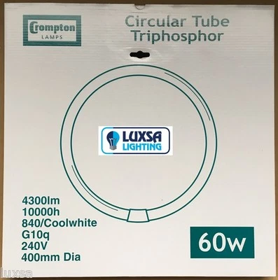 60W T9 Cool White Crompton Circular Fluorescent Tube T9 Watt Round FC60W/840