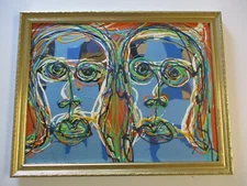 SAMUEL CONTEMPORARY ABSTRACT EXPRESSIONISM PAINTING  POP PORTRAIT CALIFORNIA 