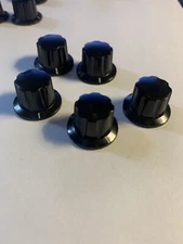 5 New Vintage Black Bakelite 3/4" DAKA-WARE Ribbed Ham Radio Guitar Amp Knobs #2