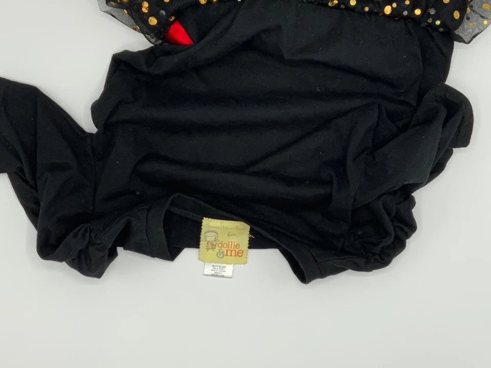 Pre-Owned Sweet Heart Rose for Dollie & Me Girl 6x  Dress Black/Red/Gold - Image 4 of 4