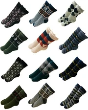 Mens Christmas Thick Knit Sherpa Fleece Lined Thermal Fuzzy Slipper Socks 10-13