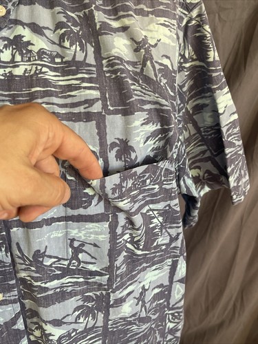 Vintage Reyn Spooner Button Down Hawaiian Shirt Made in USA Floral Surfer XL - Picture 9 of 15