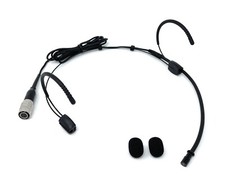Black Headset Microphone with Double Earhook Omnidirectional for Audio Technica