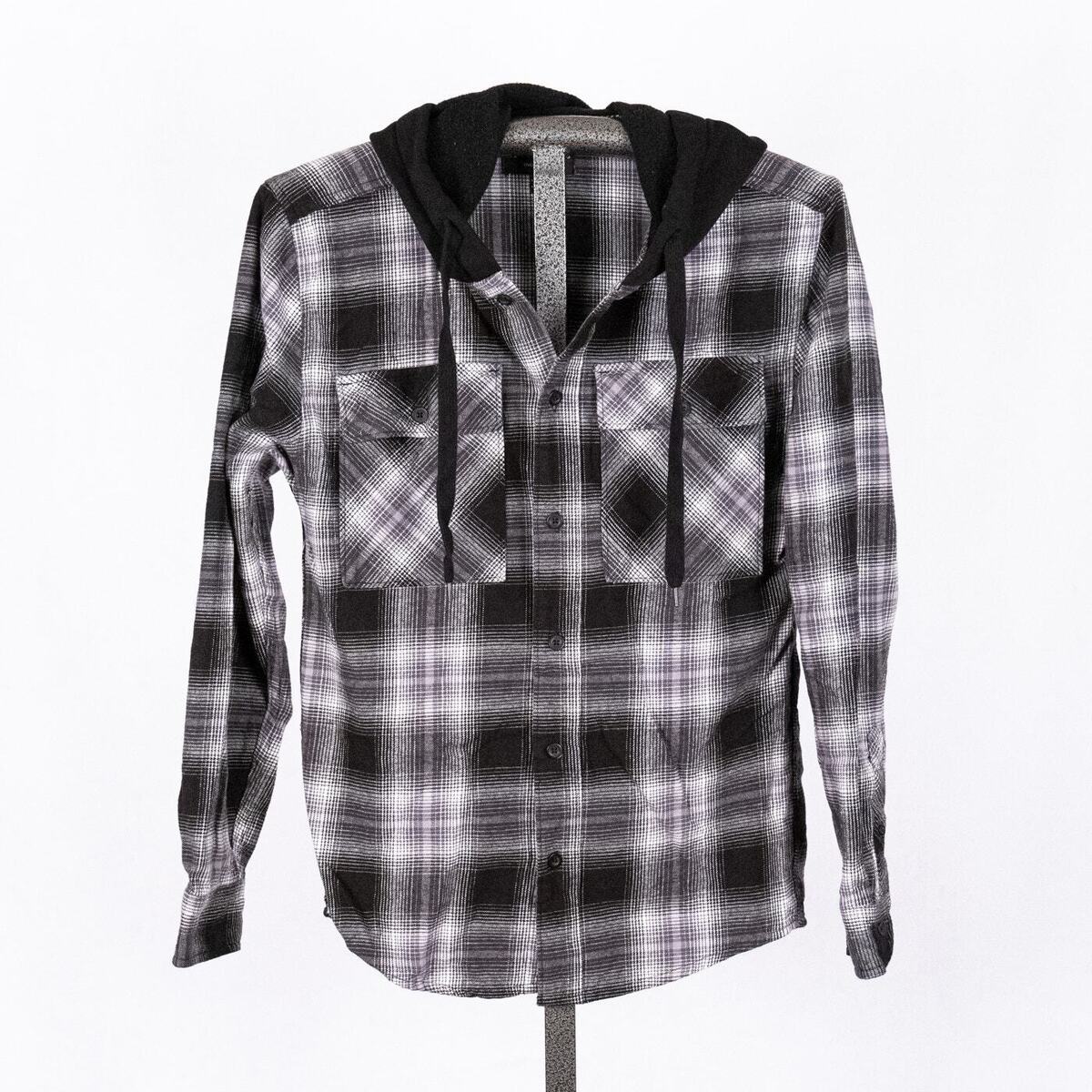 Vintage NOBO Mens Hooded Plaid Flannel Shirt SMALL Grunge Vintage NOBO Mens Hooded Plaid Flannel Shirt SMALL Grunge