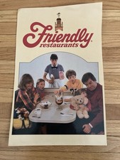 Vintage Original 1979 Friendly Restaurant Menu Fribble Jim Dandy diner laminated