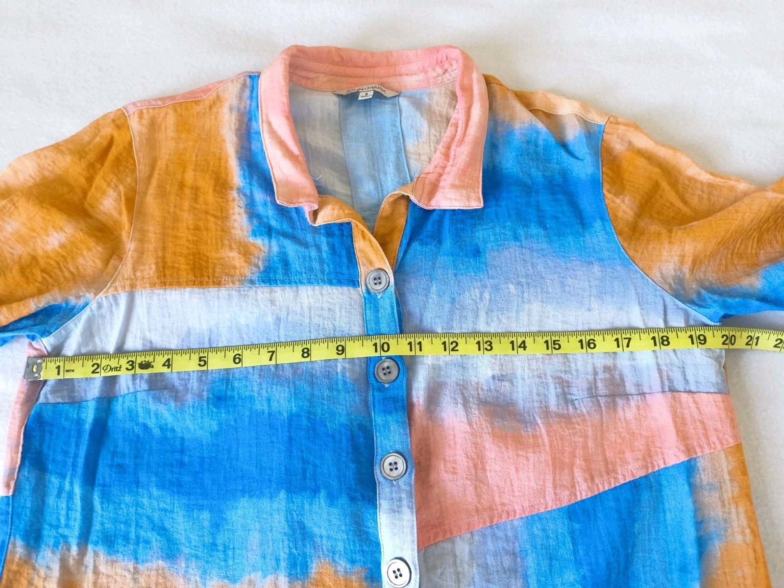 John Mark Women's S Top Tunic Patchwork Artsy Dye… - image 5