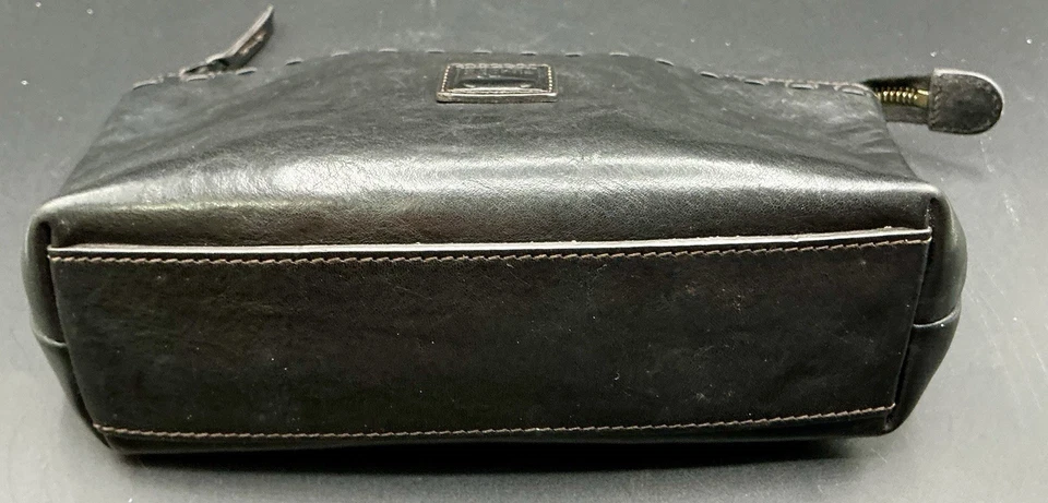 RARE VTG Dooney & Bourke Black Florentine Large Domed Cosmetic Case Zip Pouch - Image 2 of 4