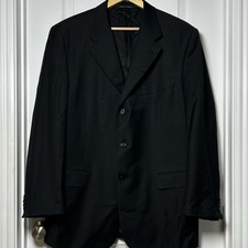 Canali Vintage 100 Wool Made in Italy Black Classic Fit Blazer Old Money Style